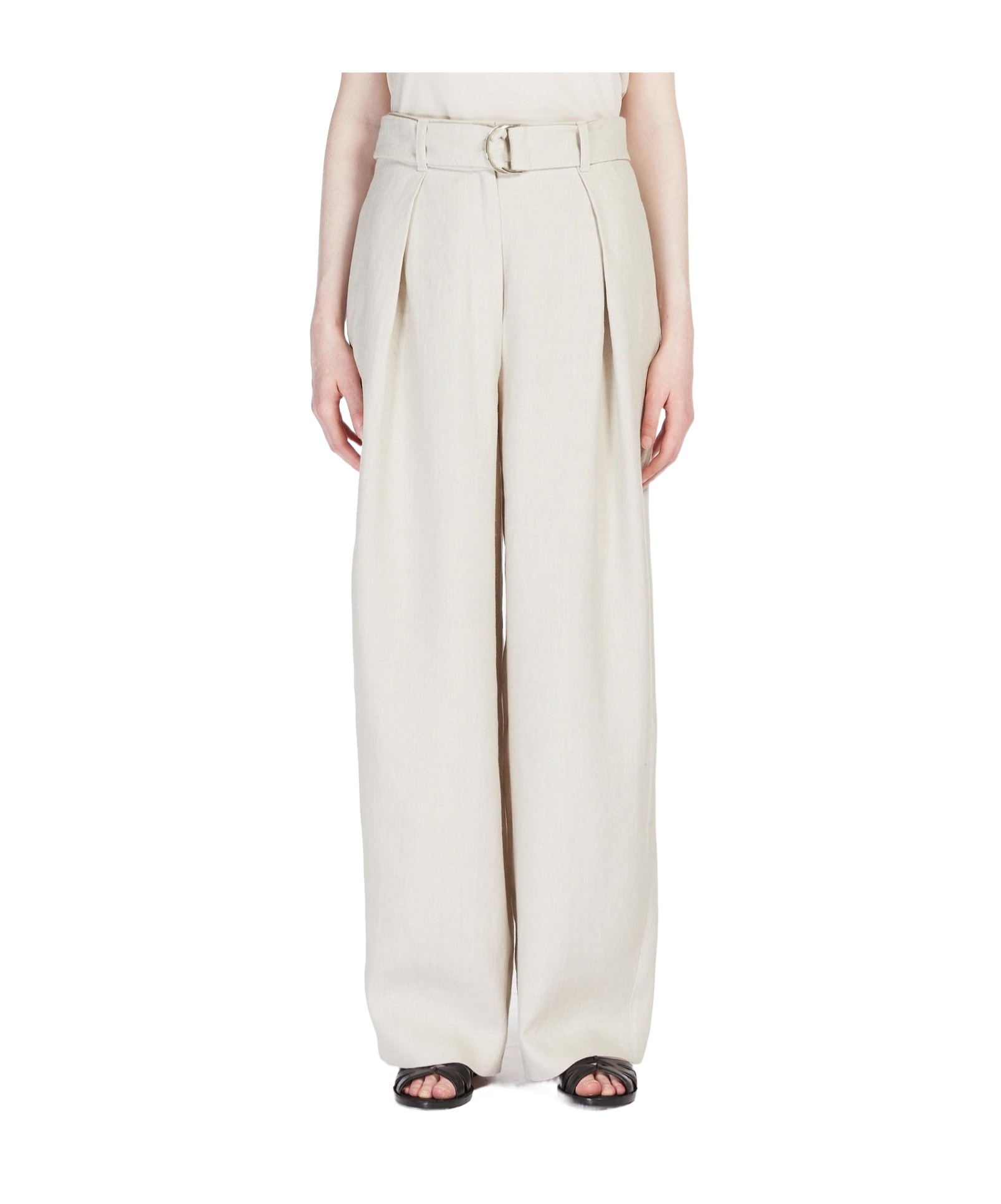 Shop Max Mara S Pantalone A Vita Alta Jane In White