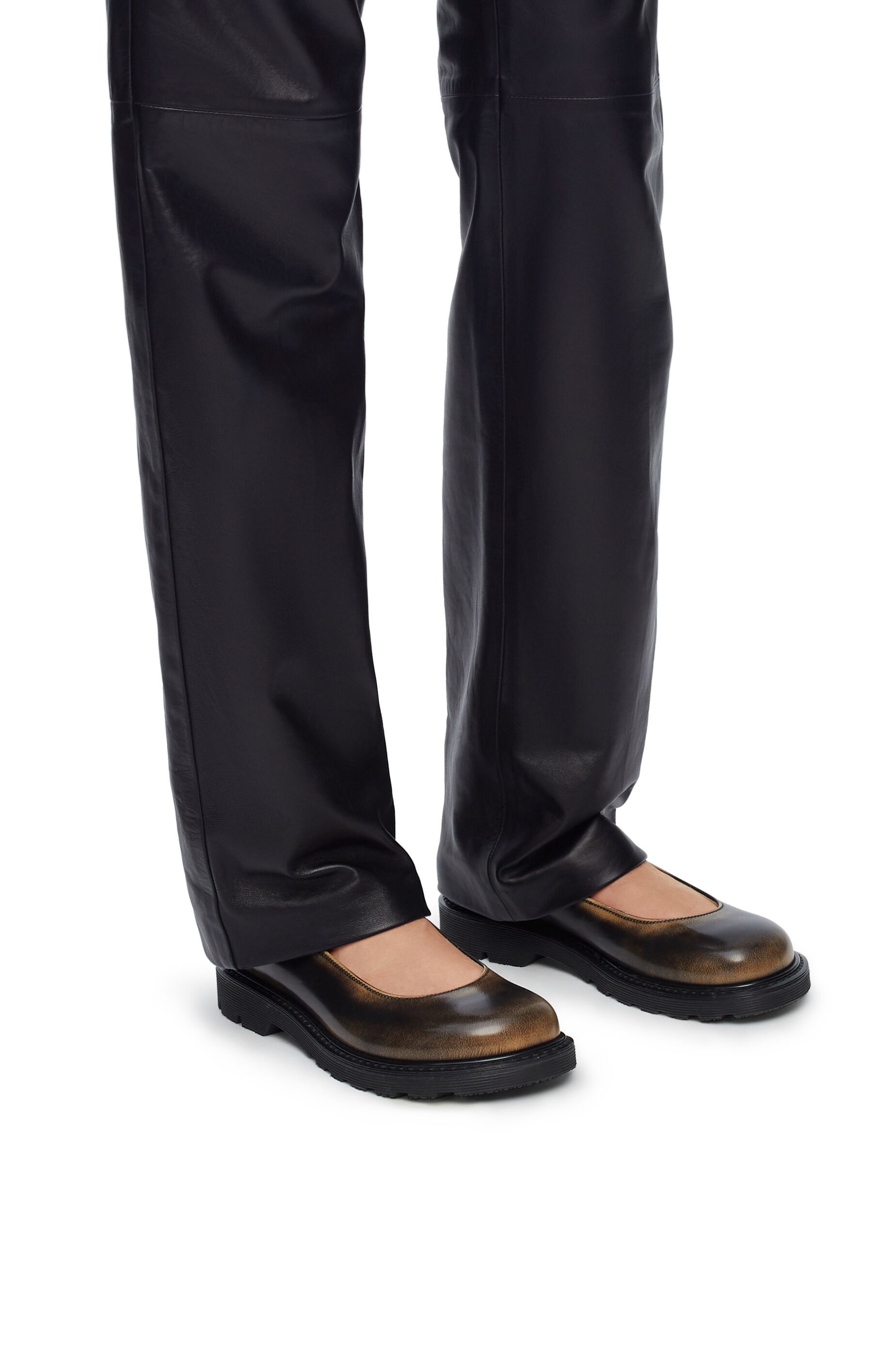 Loewe Blaze Two-color Frosted Ballet Shoes In Black
