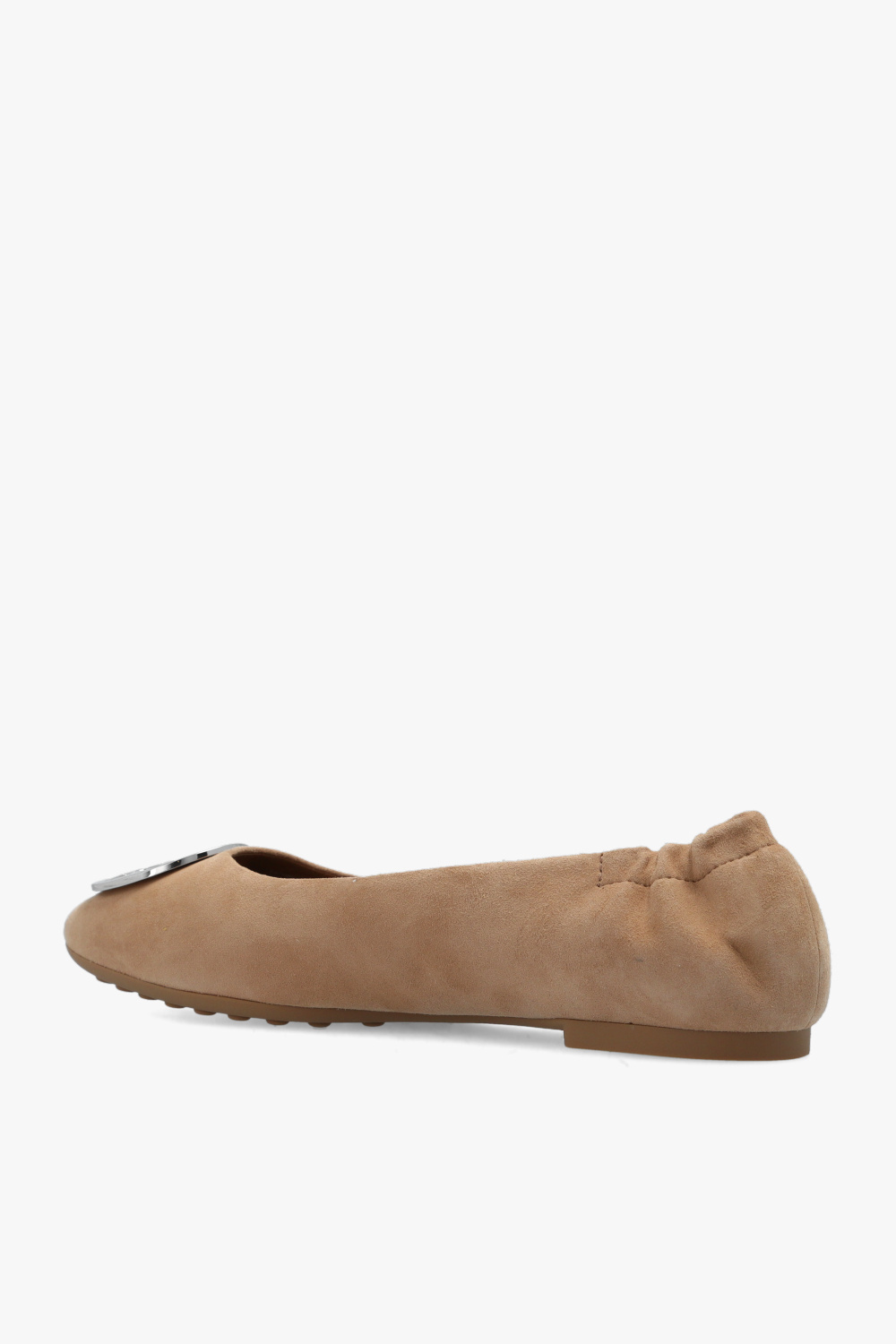 Tory Burch Claire Logo-plaque Ballerina Flats In Brown