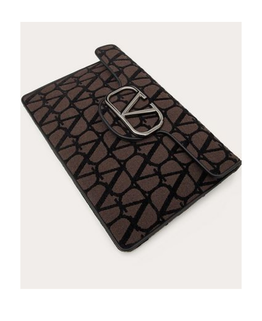 Valentino Loco' Toile Iconographe Pouch In Black