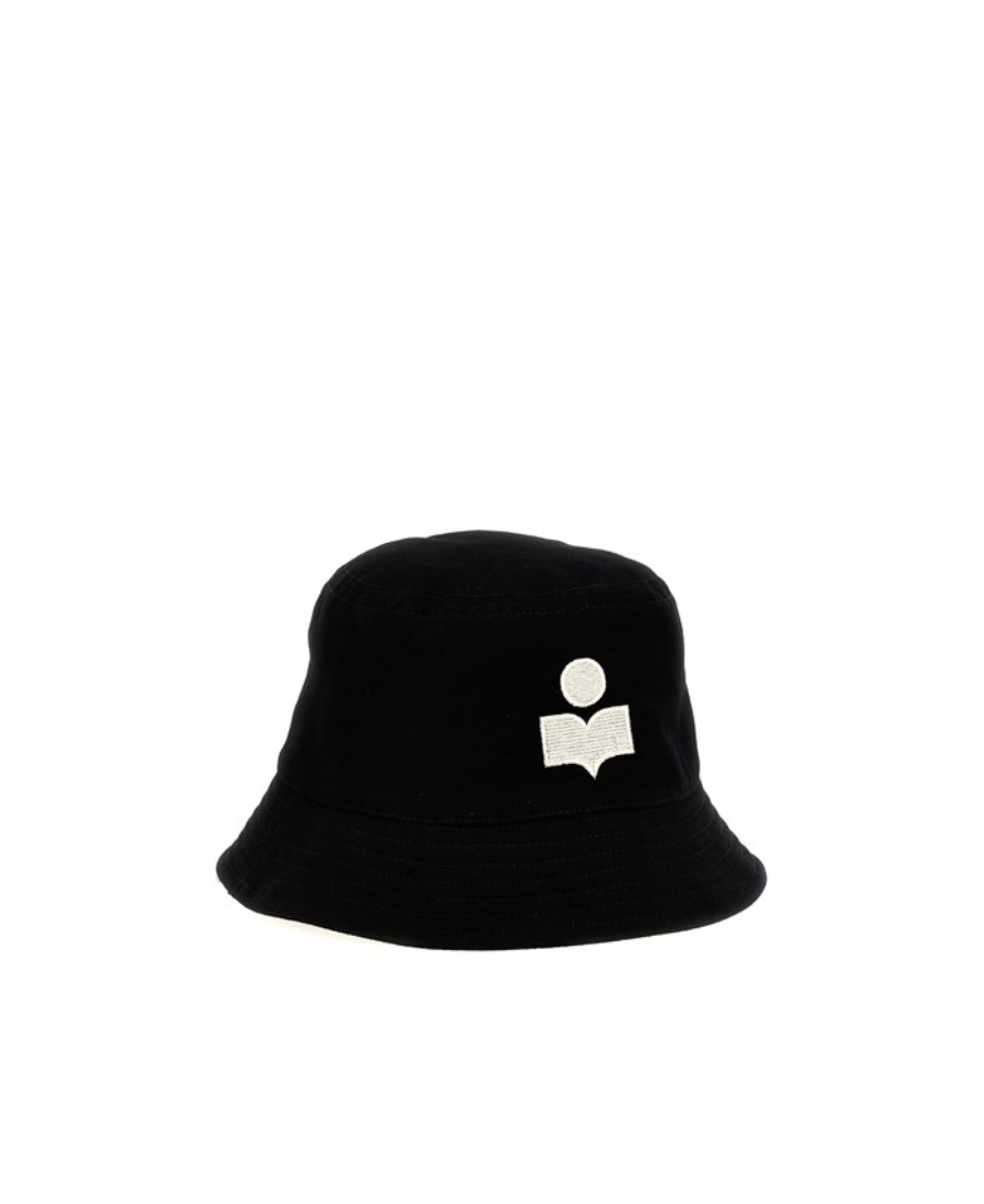 Isabel Marant Logo Embroidered Narrow Brim Bucket Hat In Black