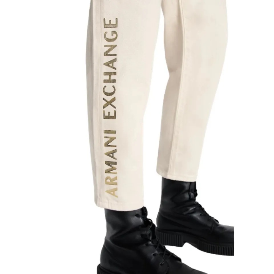Armani Exchange Belt-loop Casual Pants In White