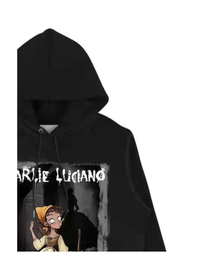 Charlie Luciano Black Hooded Hoodie In Black