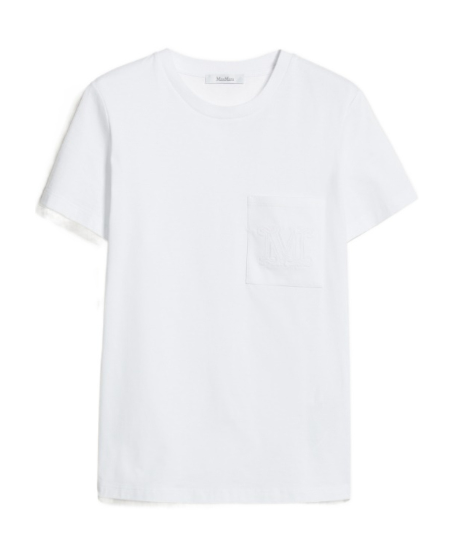 Max Mara Crew Neck Cotton T-shirt By Mango In White
