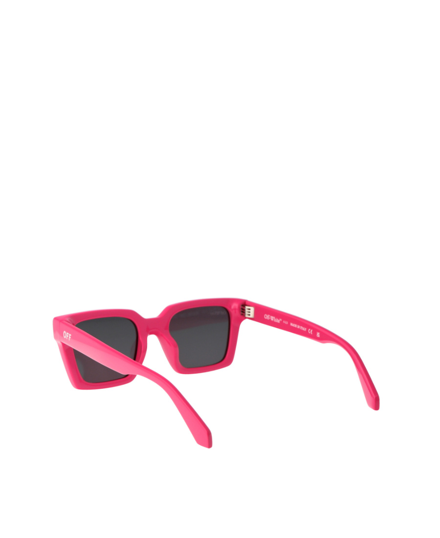 Off-white Logo-print Square-frame Sunglasses In Pink