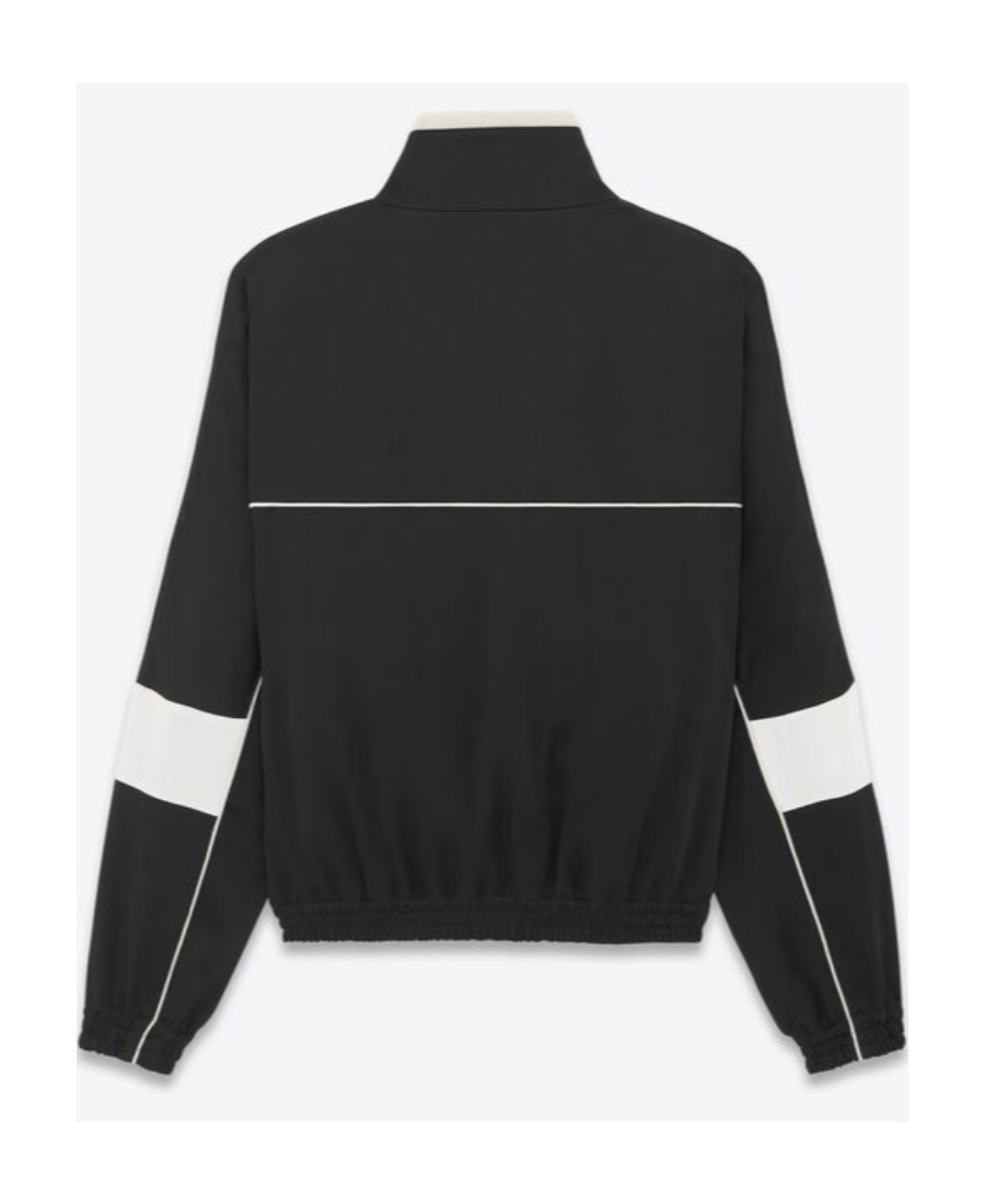 Saint Laurent Panelled-design High-neck Bomber Jacket In Black