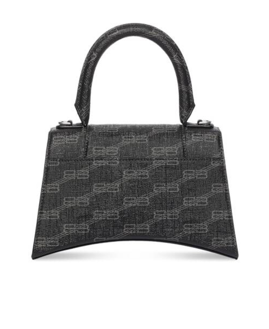 Balenciaga Hourglass Logo Handbag In Black