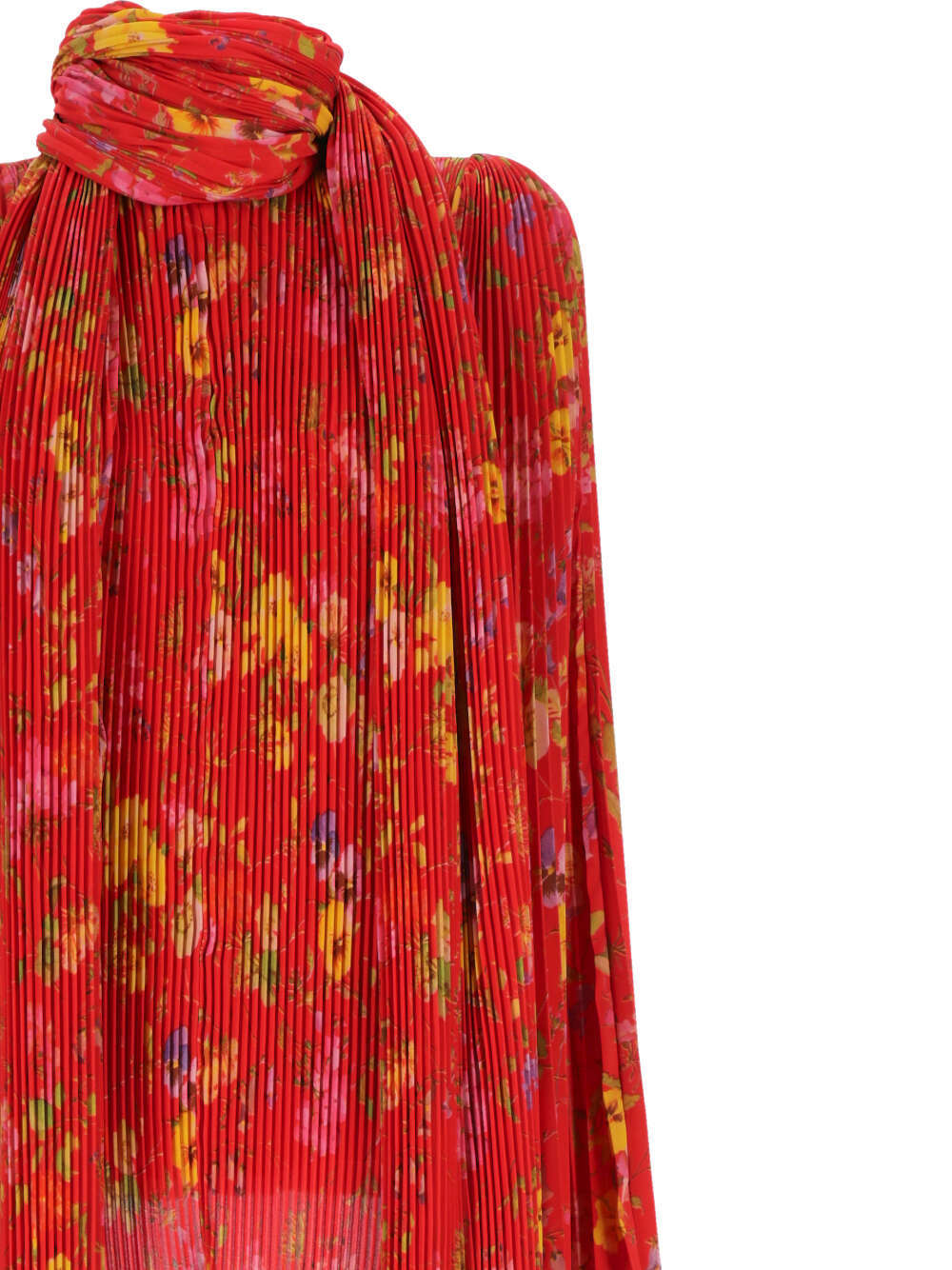 Balenciaga Red Pleated Blouse In Red