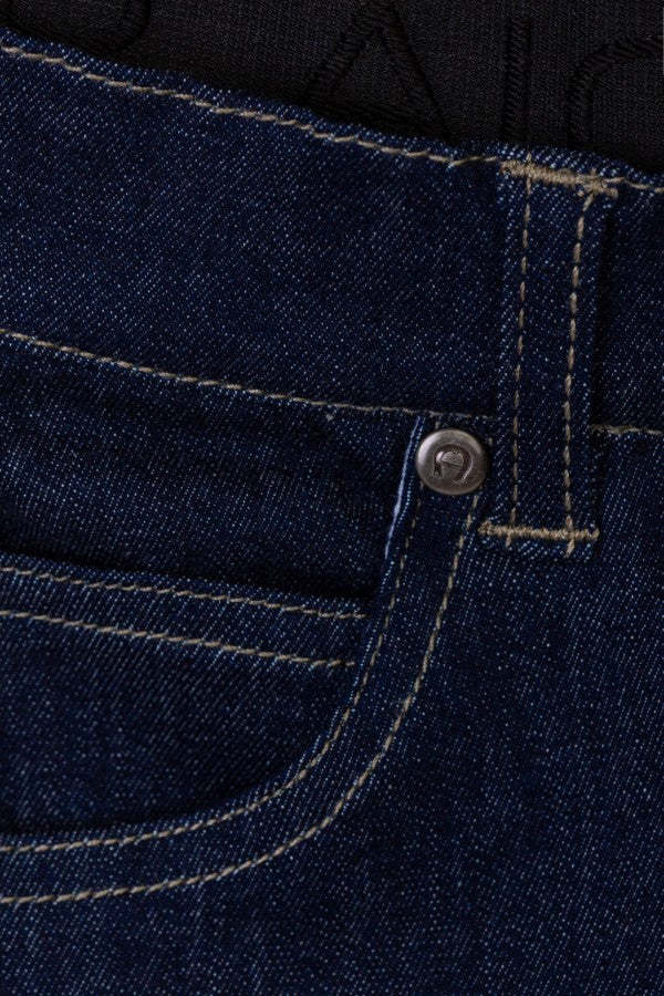 AIGNER DOUBLE-WAISTBAND DENIM SHORTS