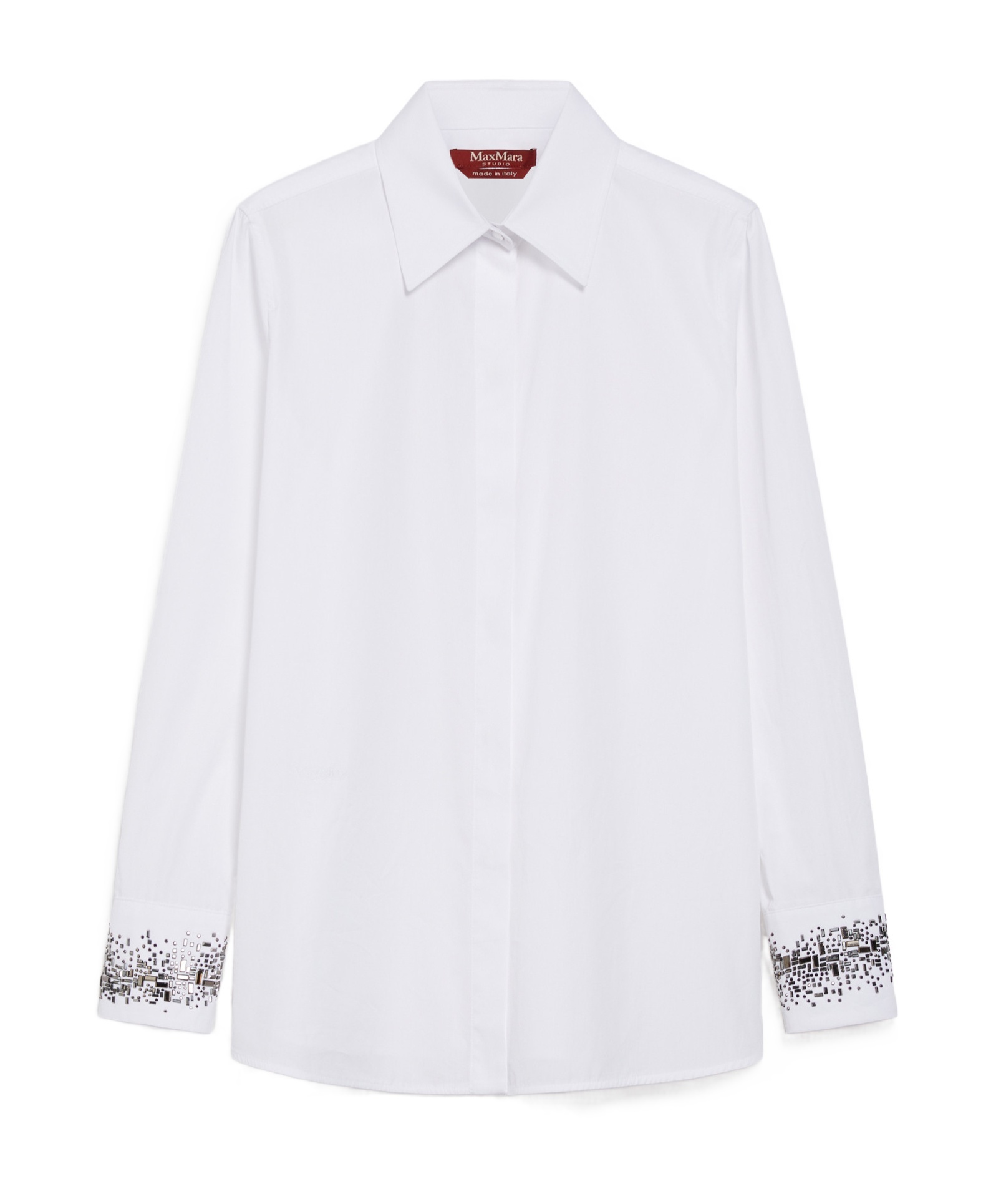 Max Mara Crystal-embellish Shirt In White