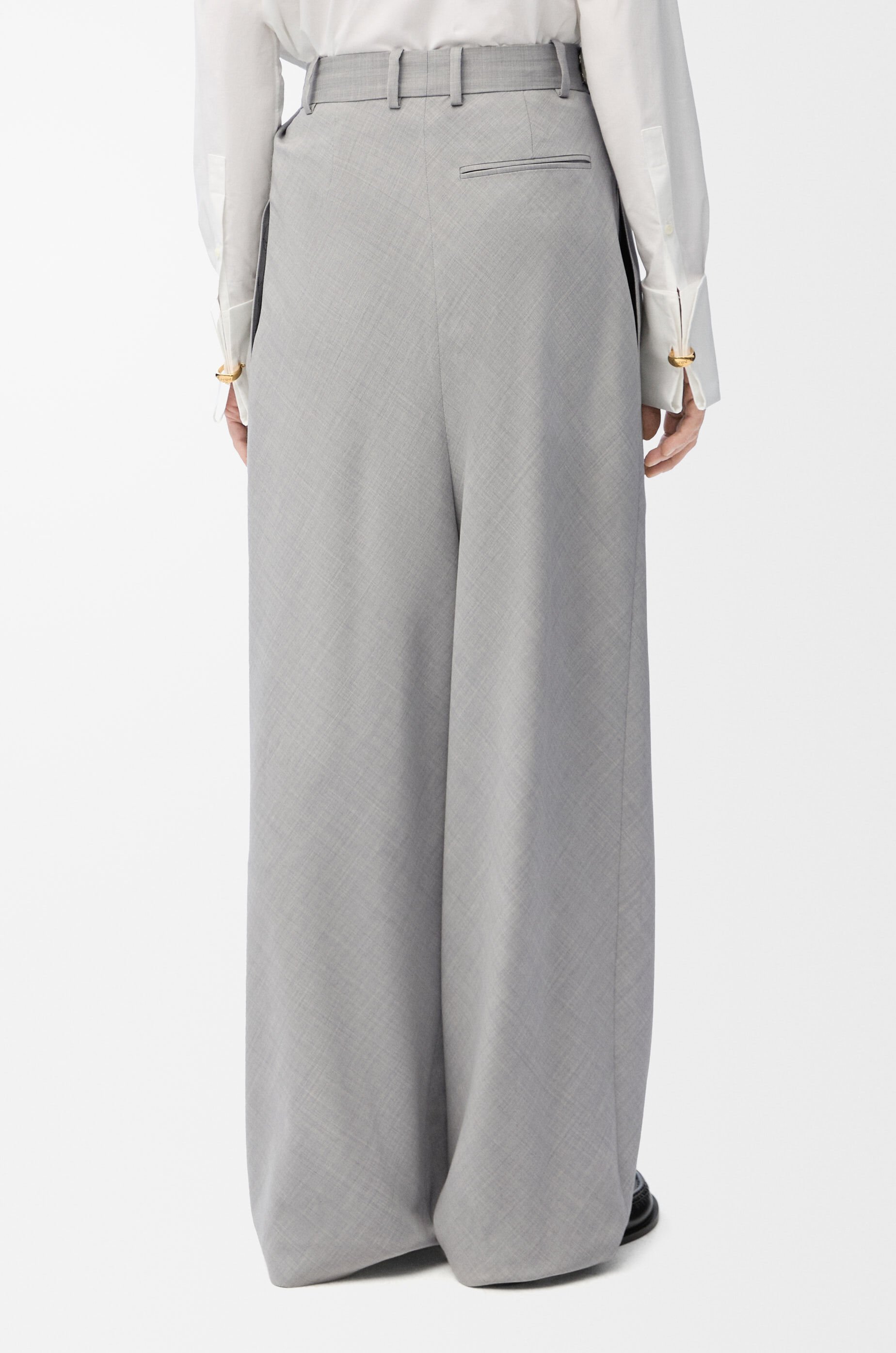 Loewe Pendant Wool Casual Pants In Gray
