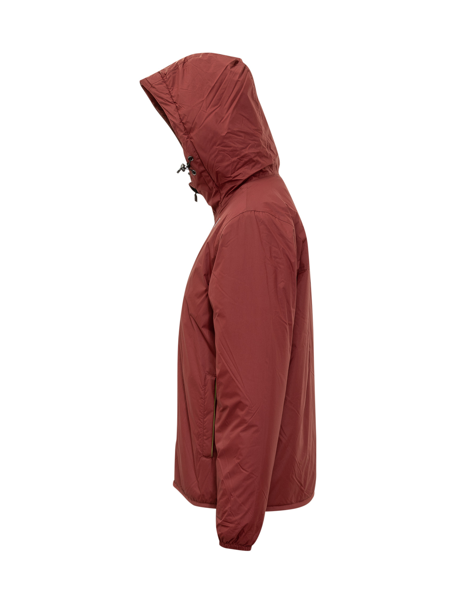 K-way Red Solid Hood Jacket In Brown