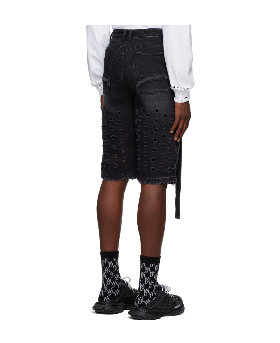 We11 Done Non-stretch Denim Shorts In Black