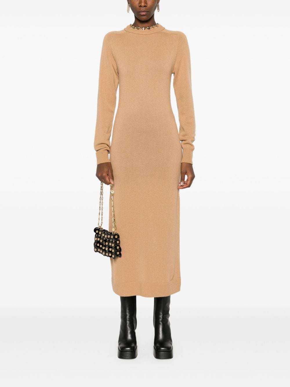 Shop Rabanne Chain-embellished Dress In Nude