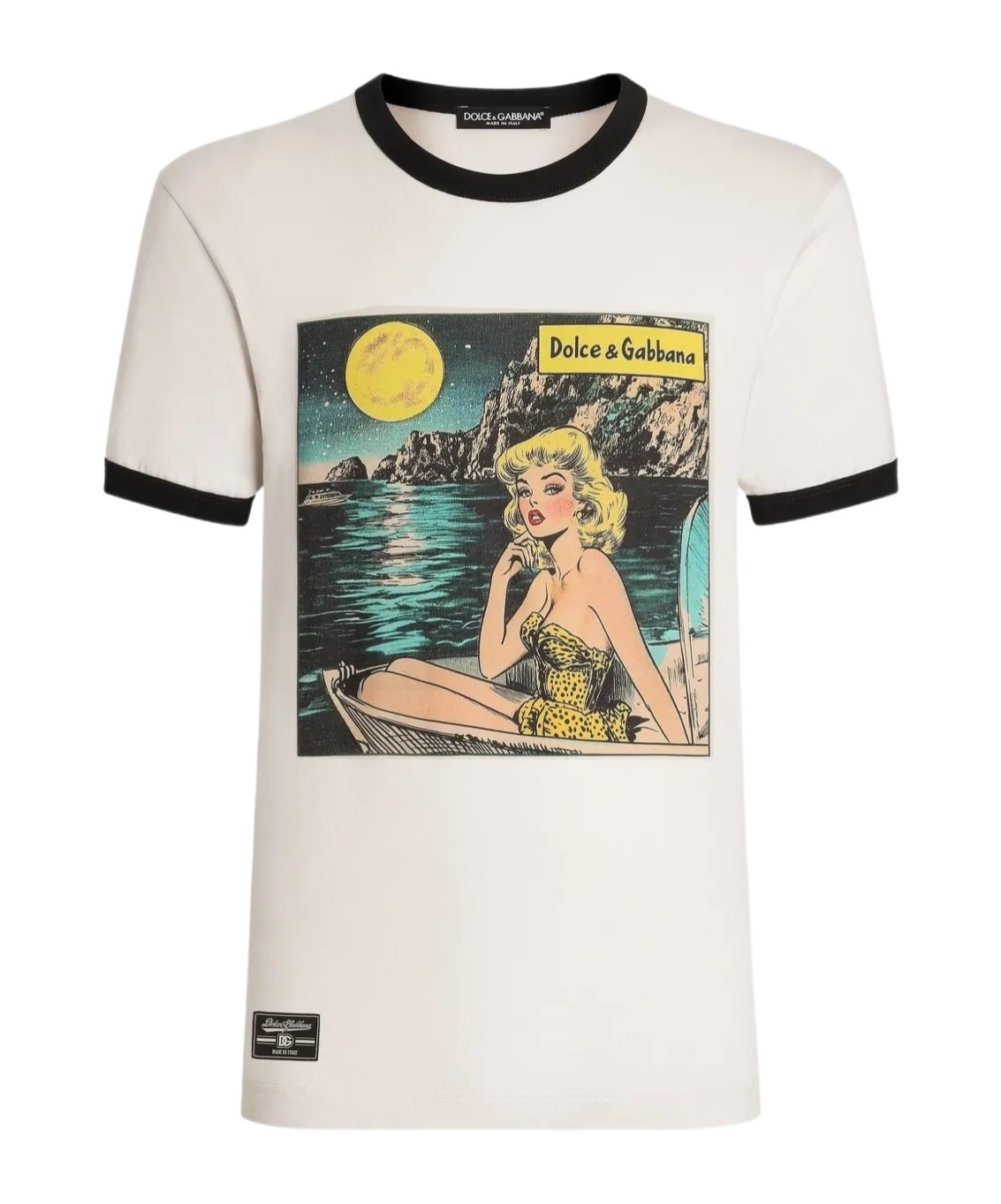 Dolce & Gabbana Crew Neck Graphic Print T-shirt In White