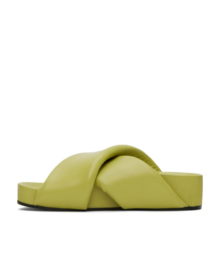 JIL SANDER ROUND-HEADED OPEN-TOED FLAT SANDALS