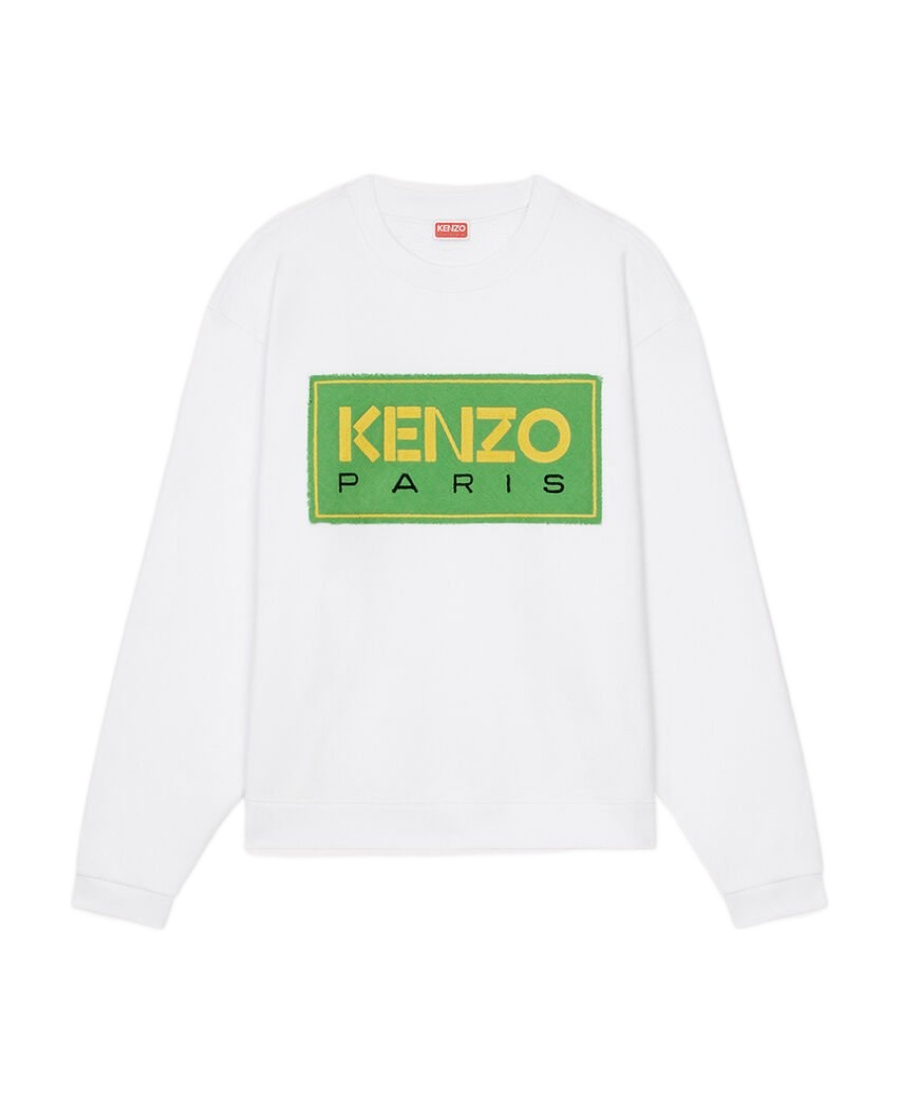 Kenzo Logo-print Cotton Hoodie In White