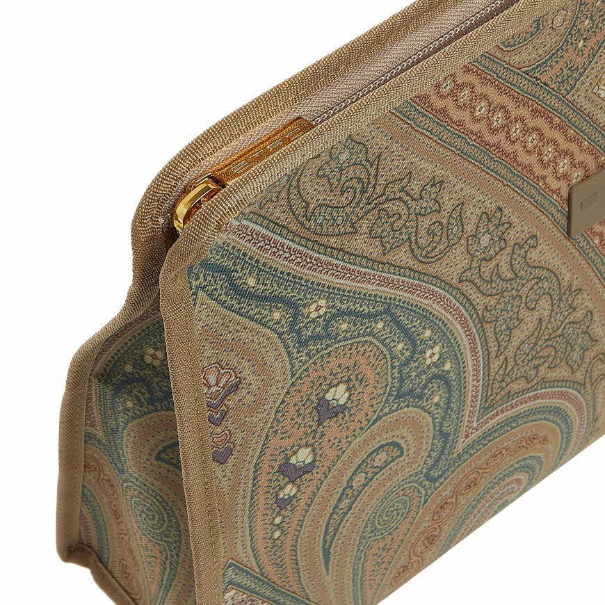 Etro Zippered Clutch In Brown