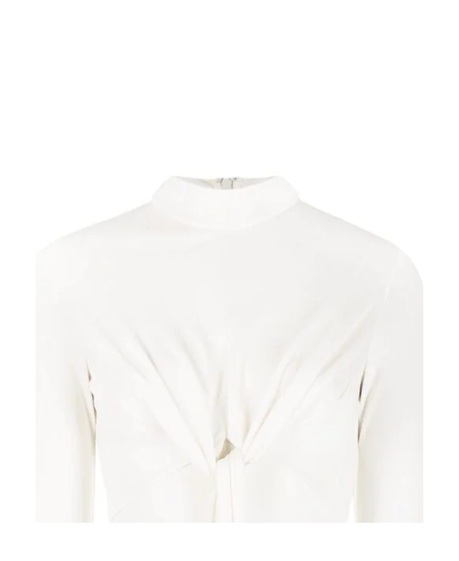 Helmut Lang Tie-waist Long-sleeved Blouse In White