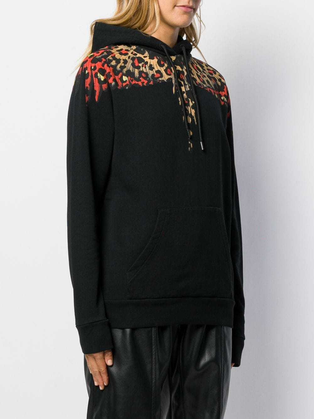 MARCELO BURLON COUNTY OF MILAN LEOPARD PRINT WING HOODED SWEATER 