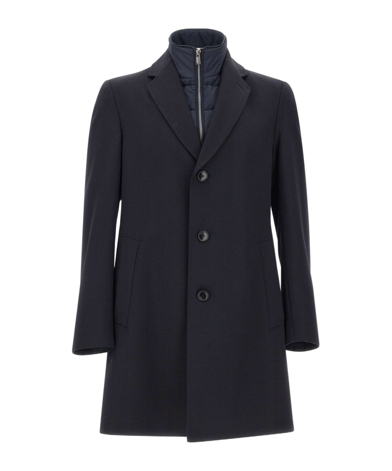 Hugo Boss Boss Boss Black Coat With Inner Vest In Black