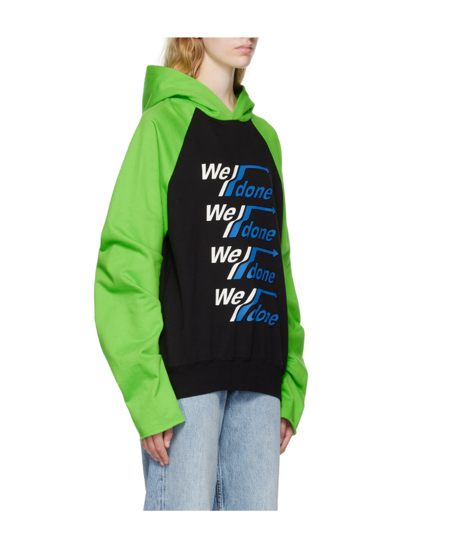 WE11 DONE GRAPHIC-PRINT COTTON HOODIE