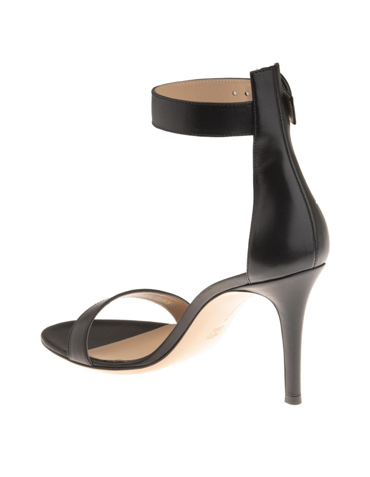 Gianvito Rossi Black Logo Design High-heeled Sandals In Black