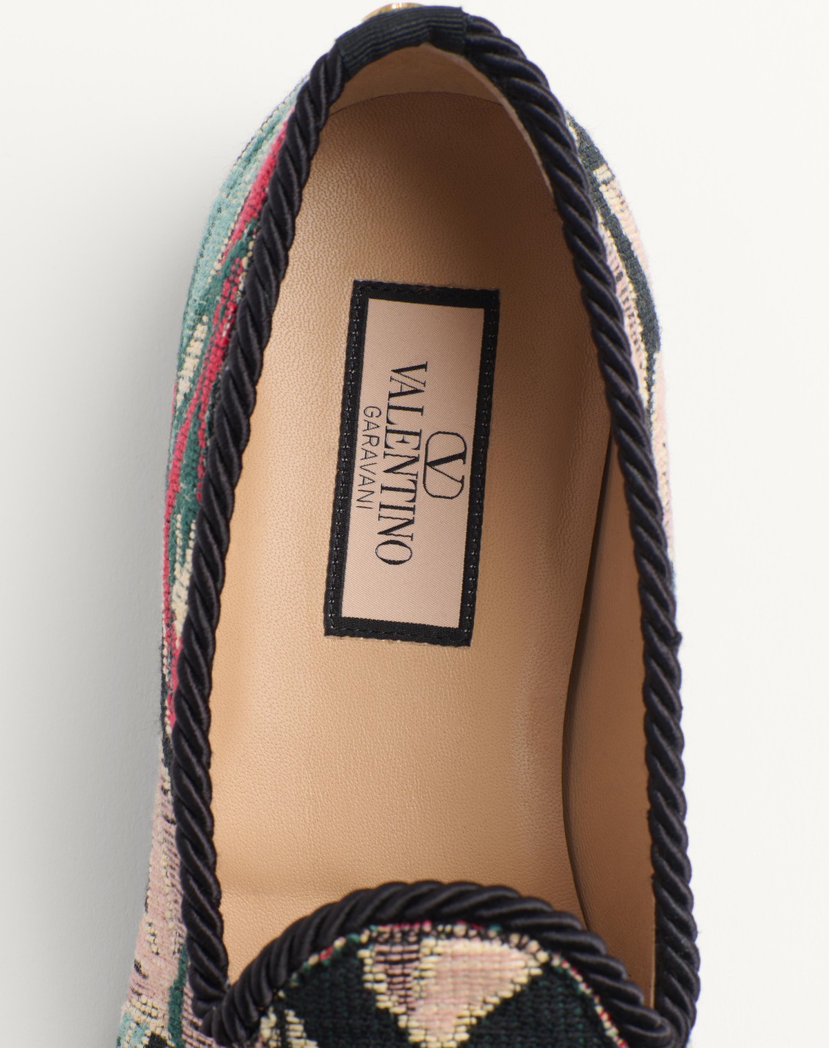 Valentino Garavani Bowow Loafer In Jacquard Fabric In Black