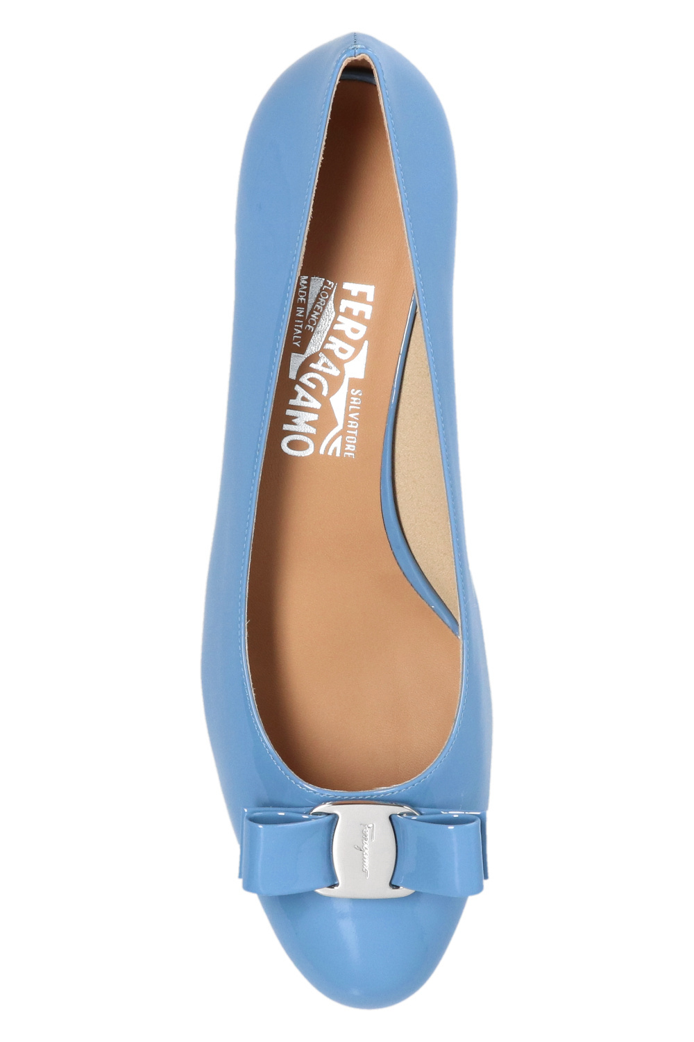 Ferragamo Salvatore  Blue Vara Bow Pump Shoe In Blue