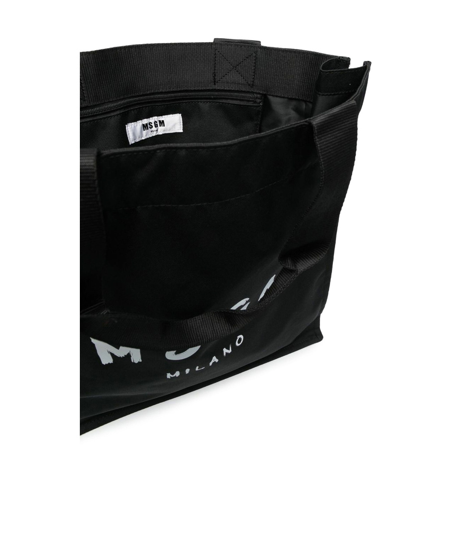Msgm Logo Handbag In Black