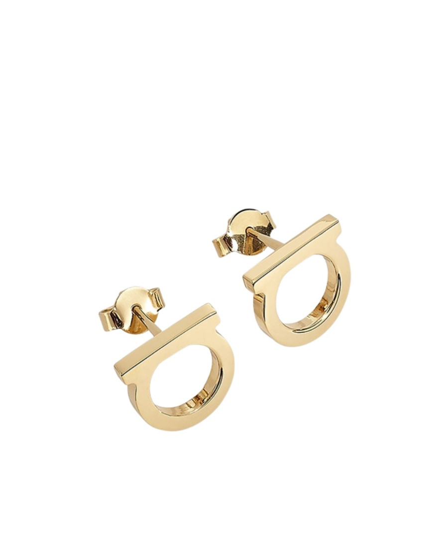 Ferragamo Gancini Earrings (l) In Yellow