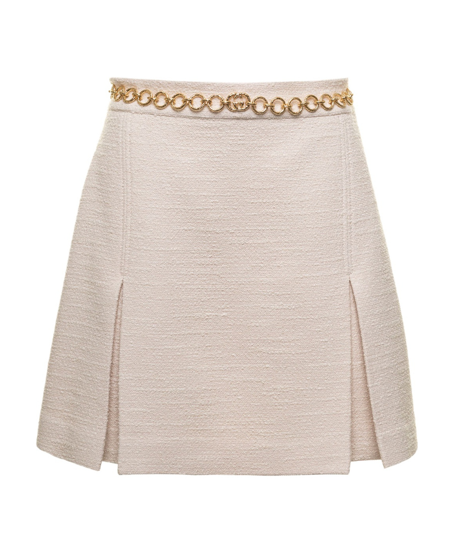Gucci A-line Bouclé Miniskirt In Nude