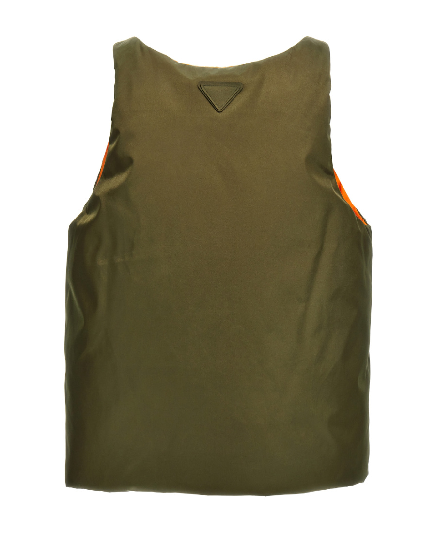 Prada Men Re-nylon Logo Padded Top In Green
