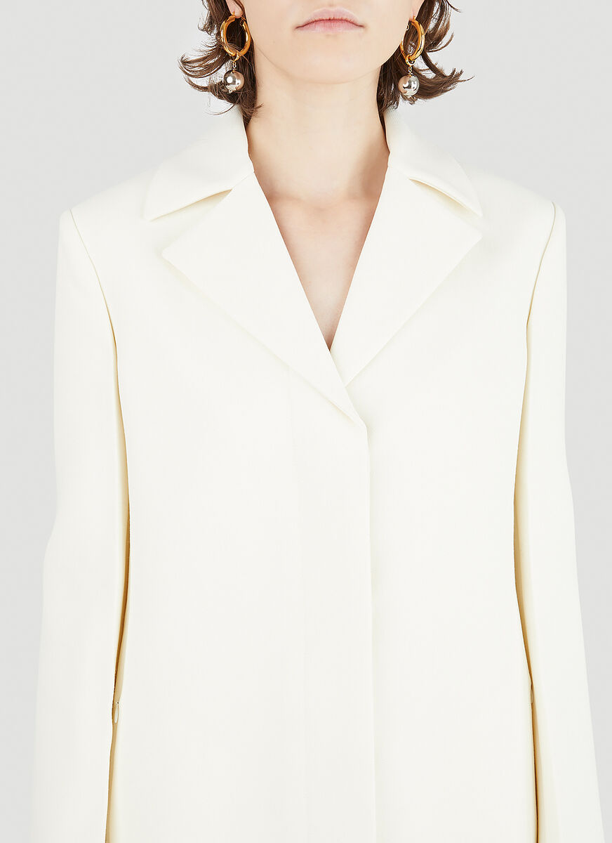 Jil Sander Darted Tailored Jacket In White