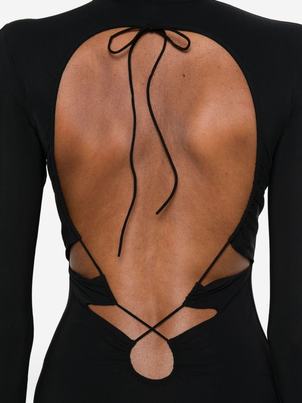 Amazuìn Maxi Dress With Open Back In Black