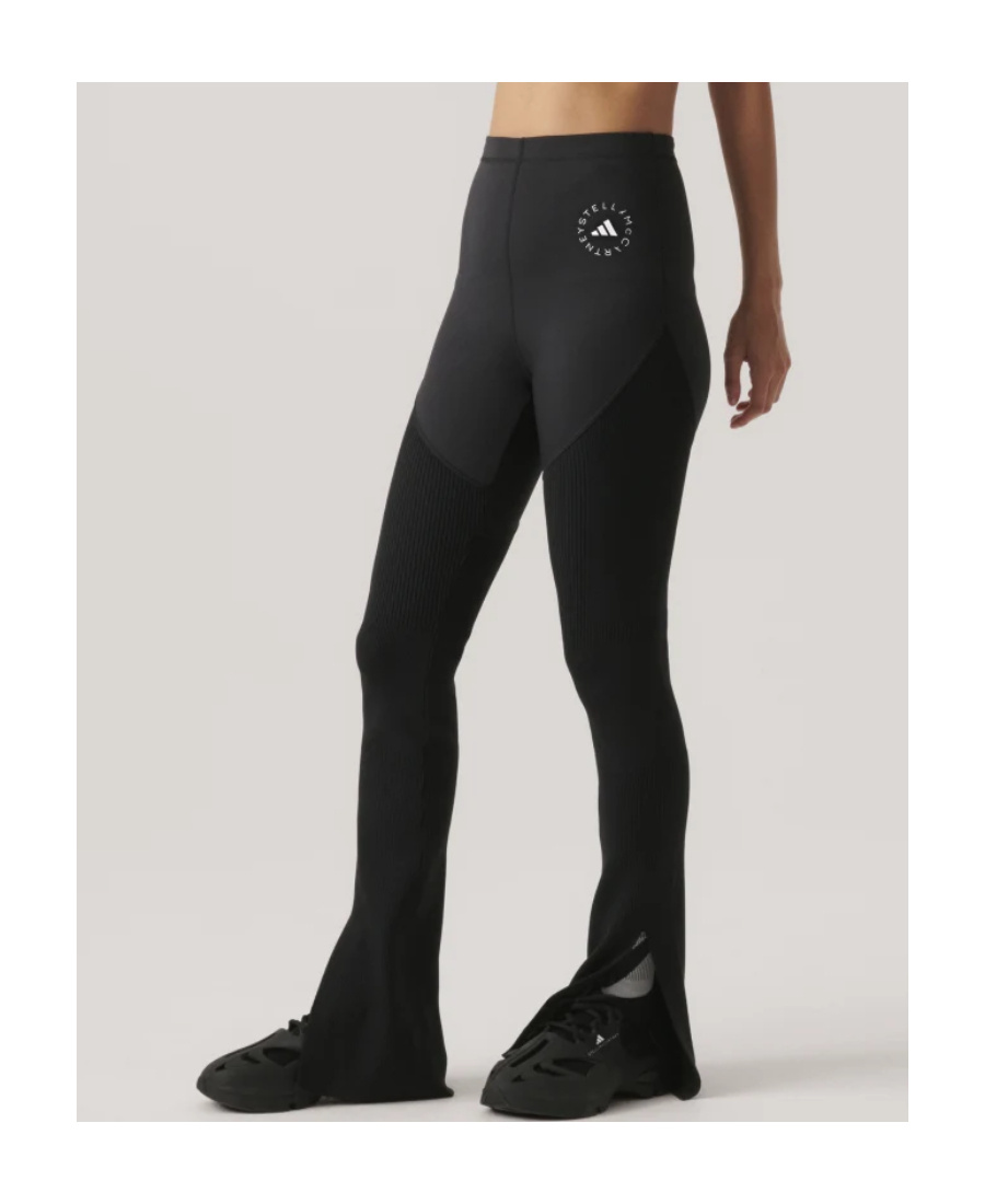 Shop Adidas By Stella Mccartney Logo-print High-waisted Leggings In Black