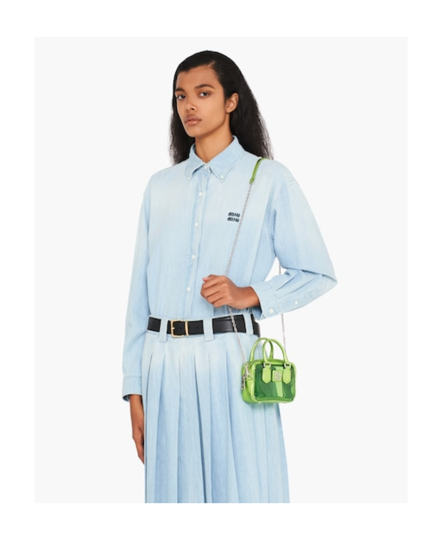 Miu Miu Plexiglas And Nappa Leather Mini Top-handle Bag