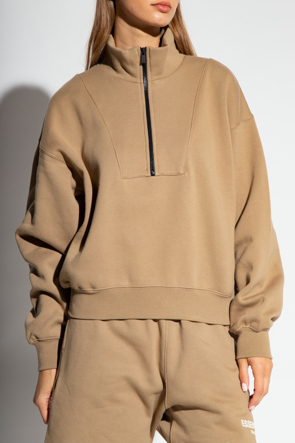 ESSENTIALS ZIP-UP OVERSIZED SWEATSHIRT 