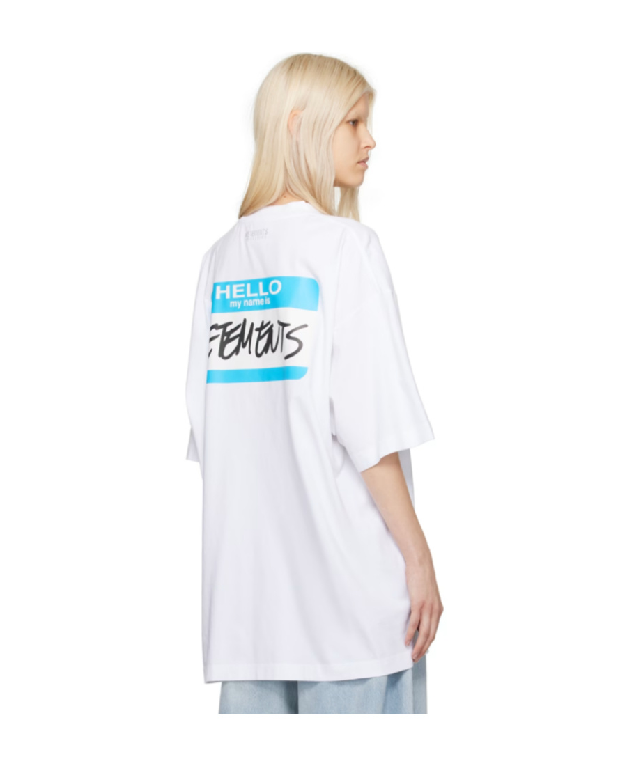 VETEMENTS NAME-TAG COTTON T-SHIRT