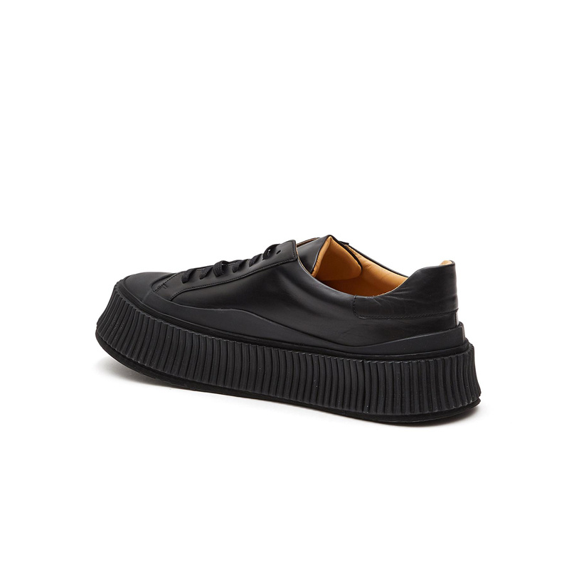Jil Sander Flatform Low-top Sneakers In Black