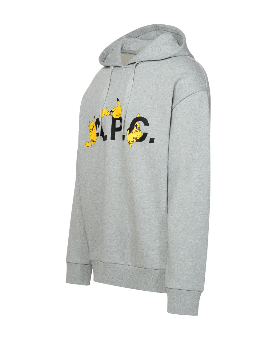 Apc Printed Hooded Sweater In Gray