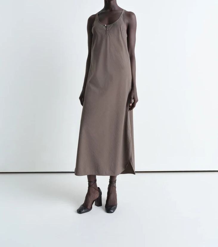 Lemaire Bias Cut Tank Dress In Brown