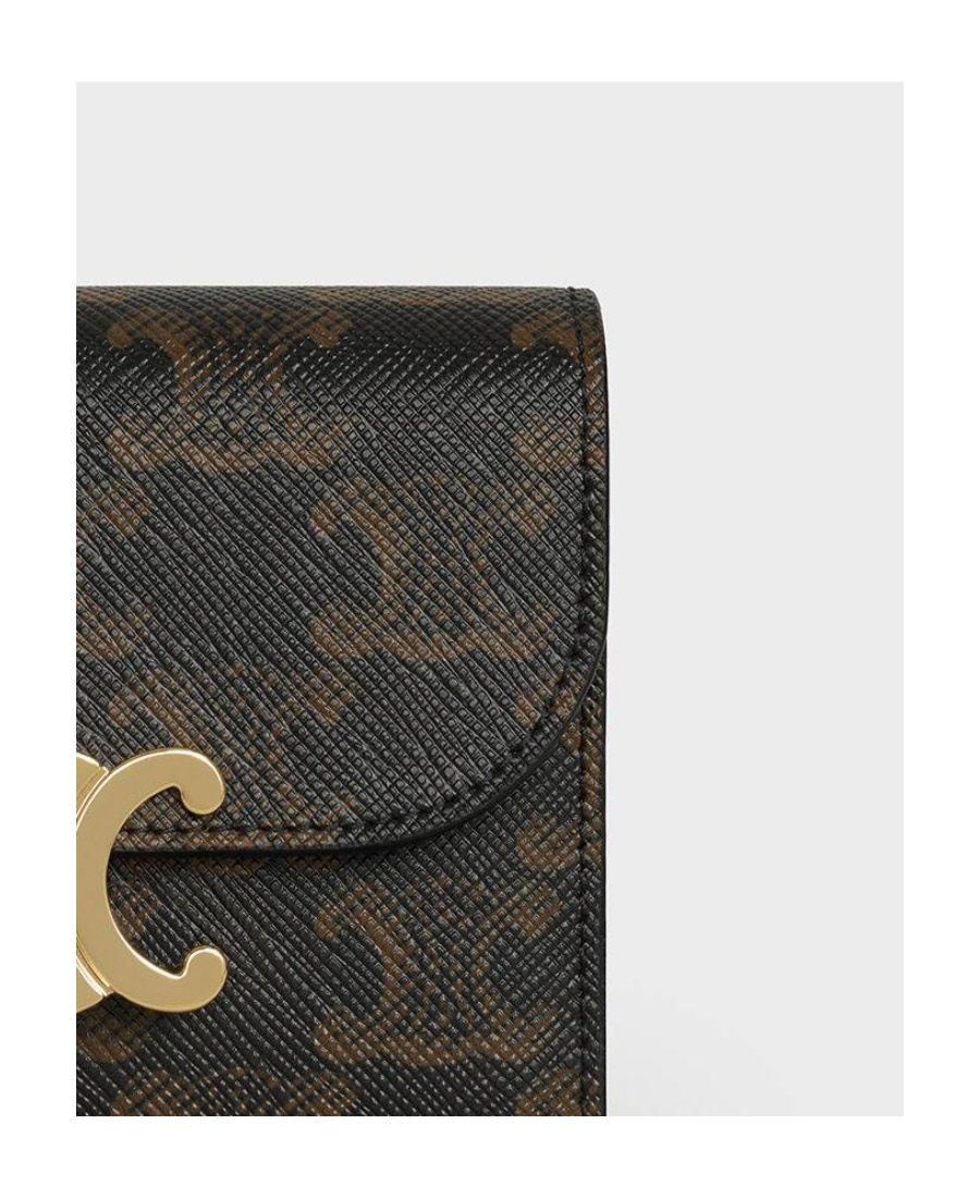 Celine Triomphe Wallet In Black