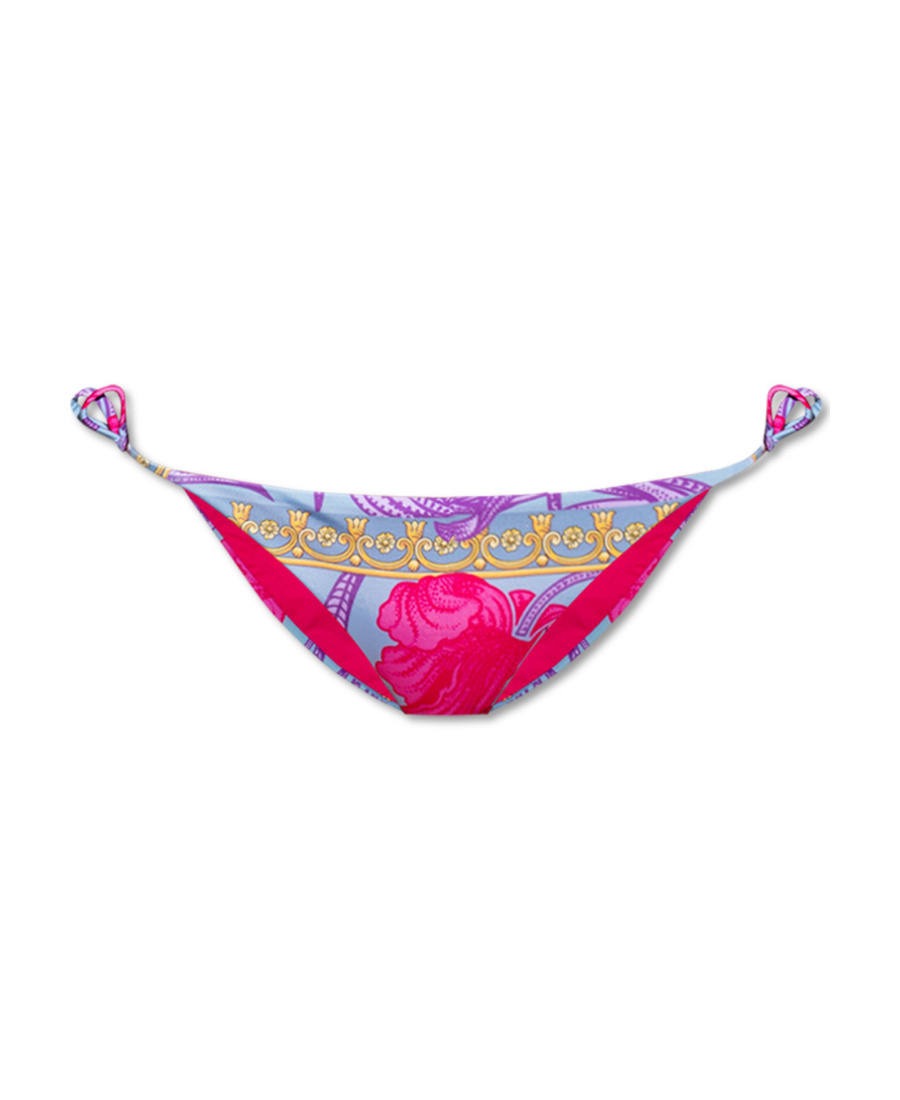 Versace Floral-print Tie-fastening Swim Briefs In Multicolor