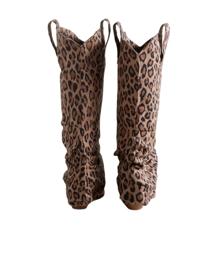 R13 Leopard Print Boots In Black
