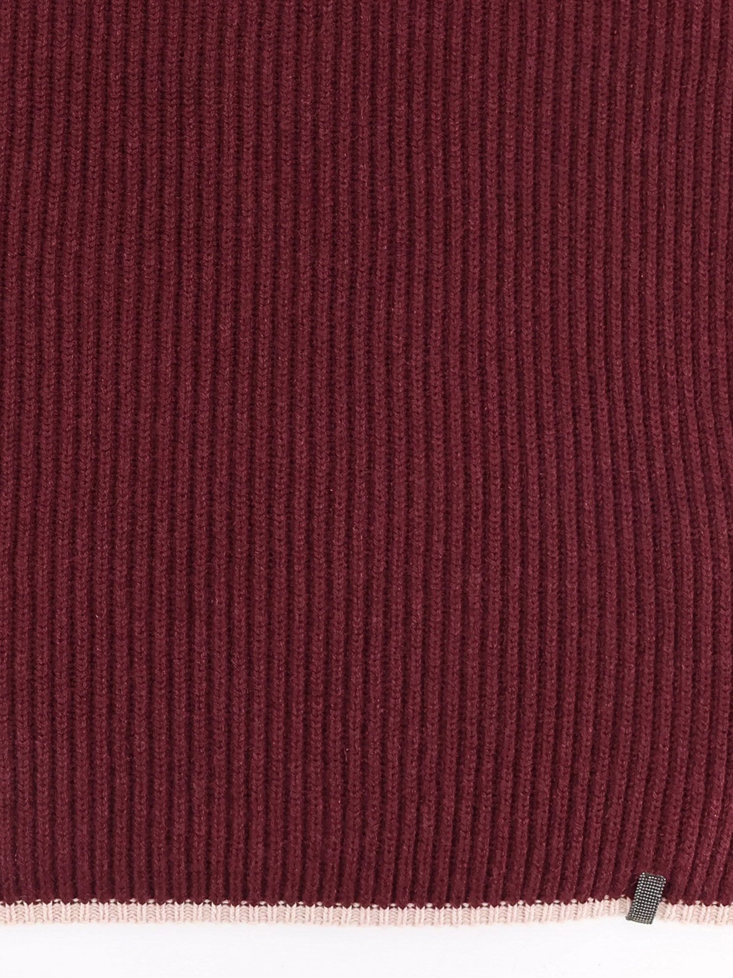 Brunello Cucinelli Ribbed Cashmere Scarf Contrast Trim In Red