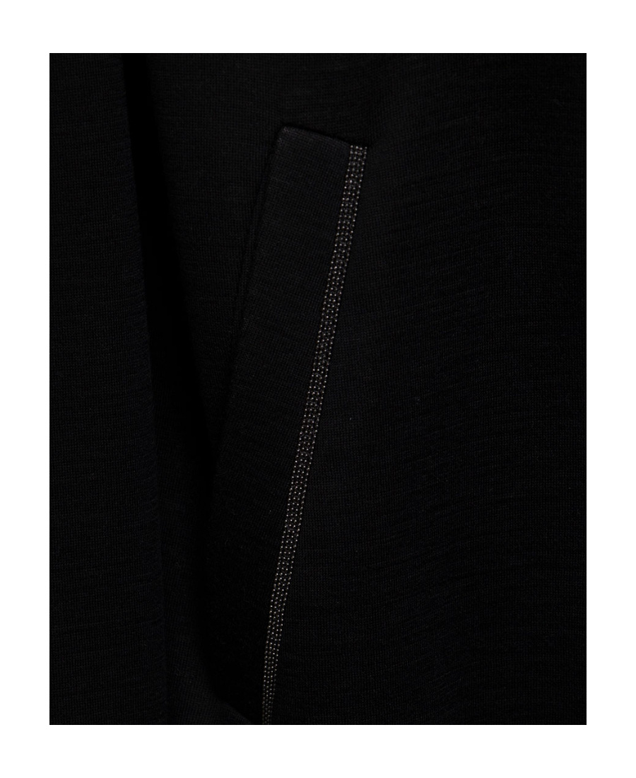 Brunello Cucinelli Women Cotton-silk Sweatshirt Topwear With Jewellery In Black