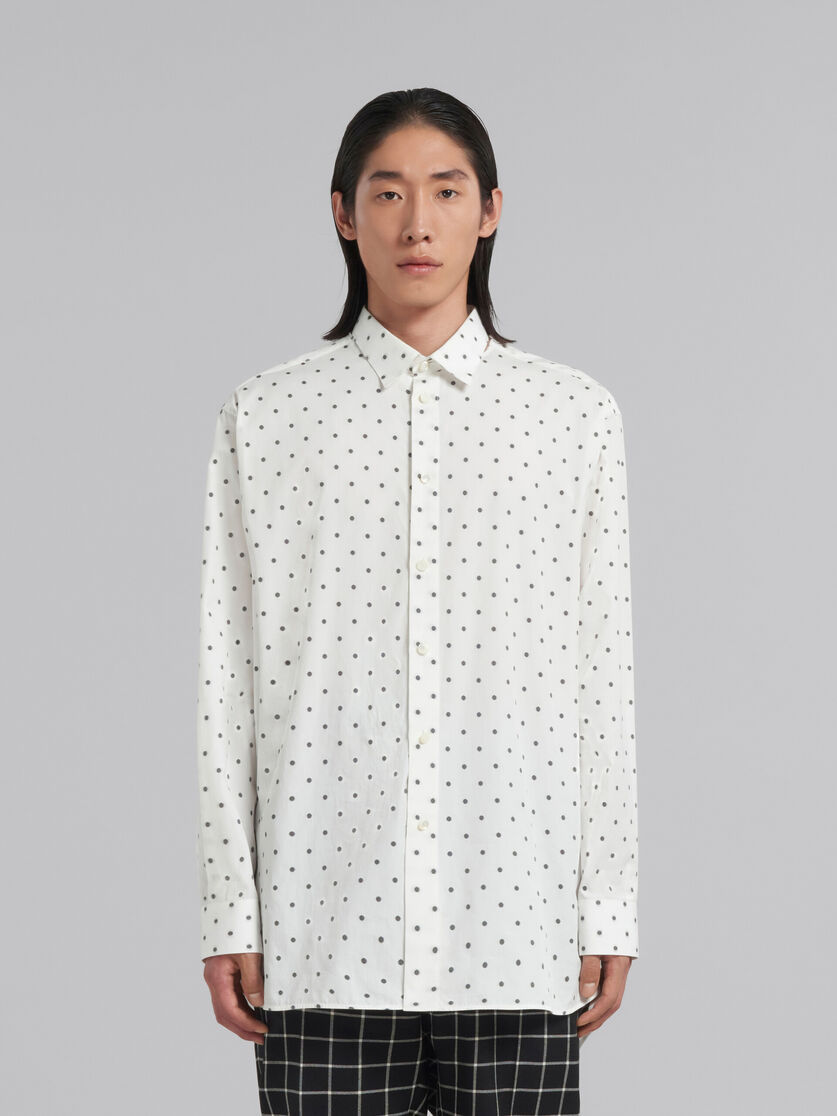 Marni Polka-dot Cotton Shirt In White