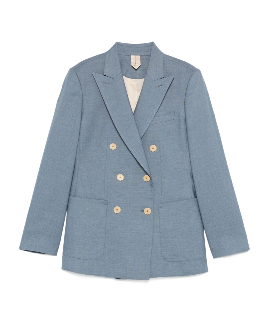 Max Mara Double Cashmere And Pea Coat In Blue