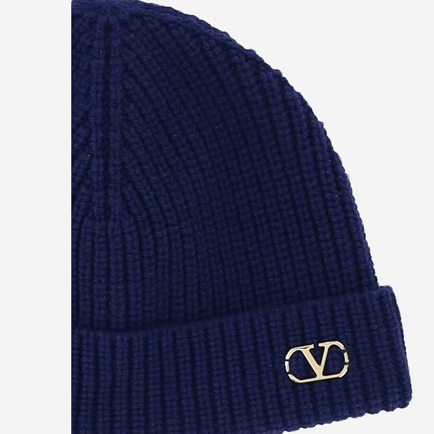 Valentino Navy Blue Logo Beanie Hat